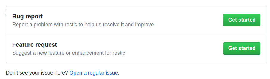 Opening a new Issue on GitHub